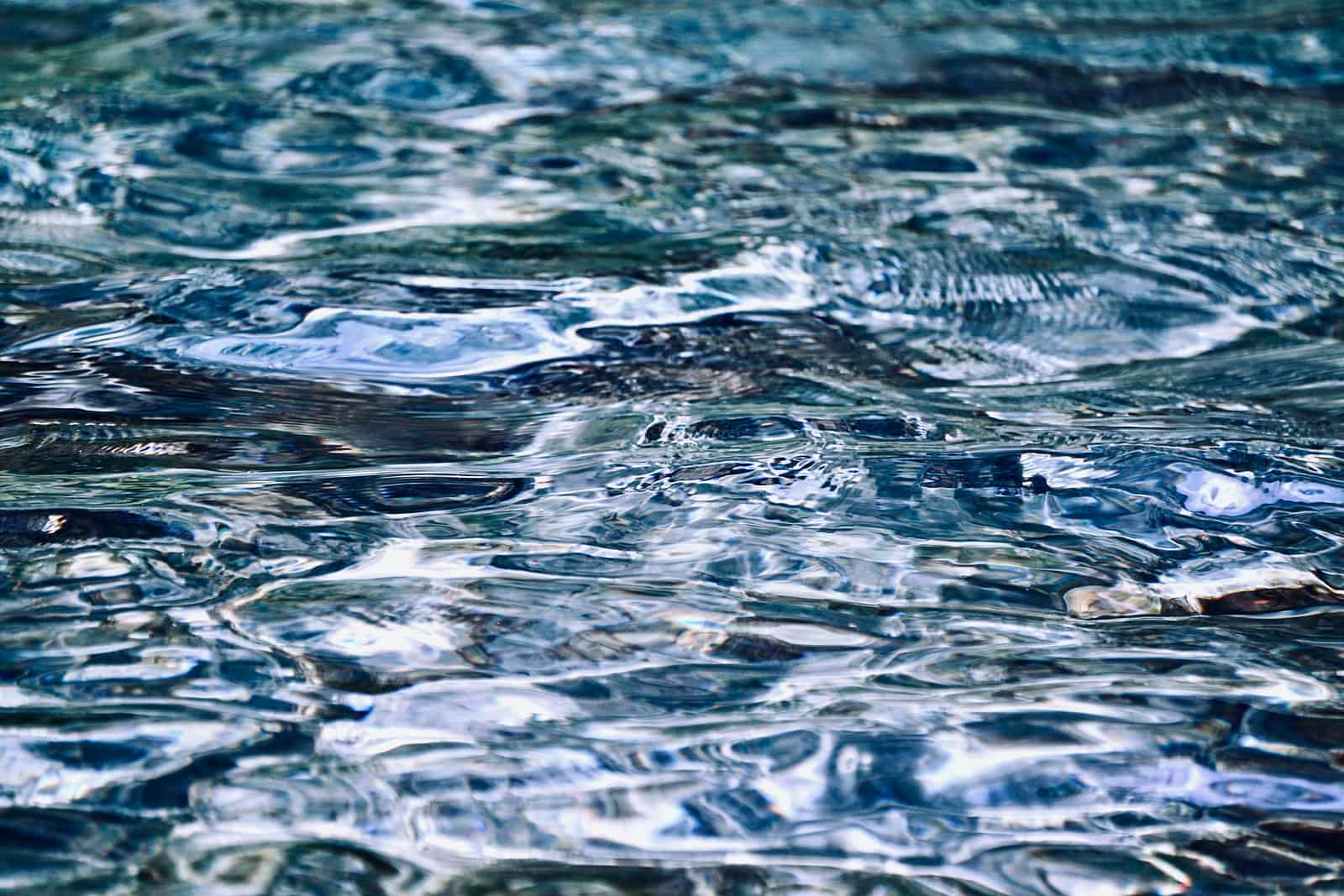 Very clear blue water photographed close up