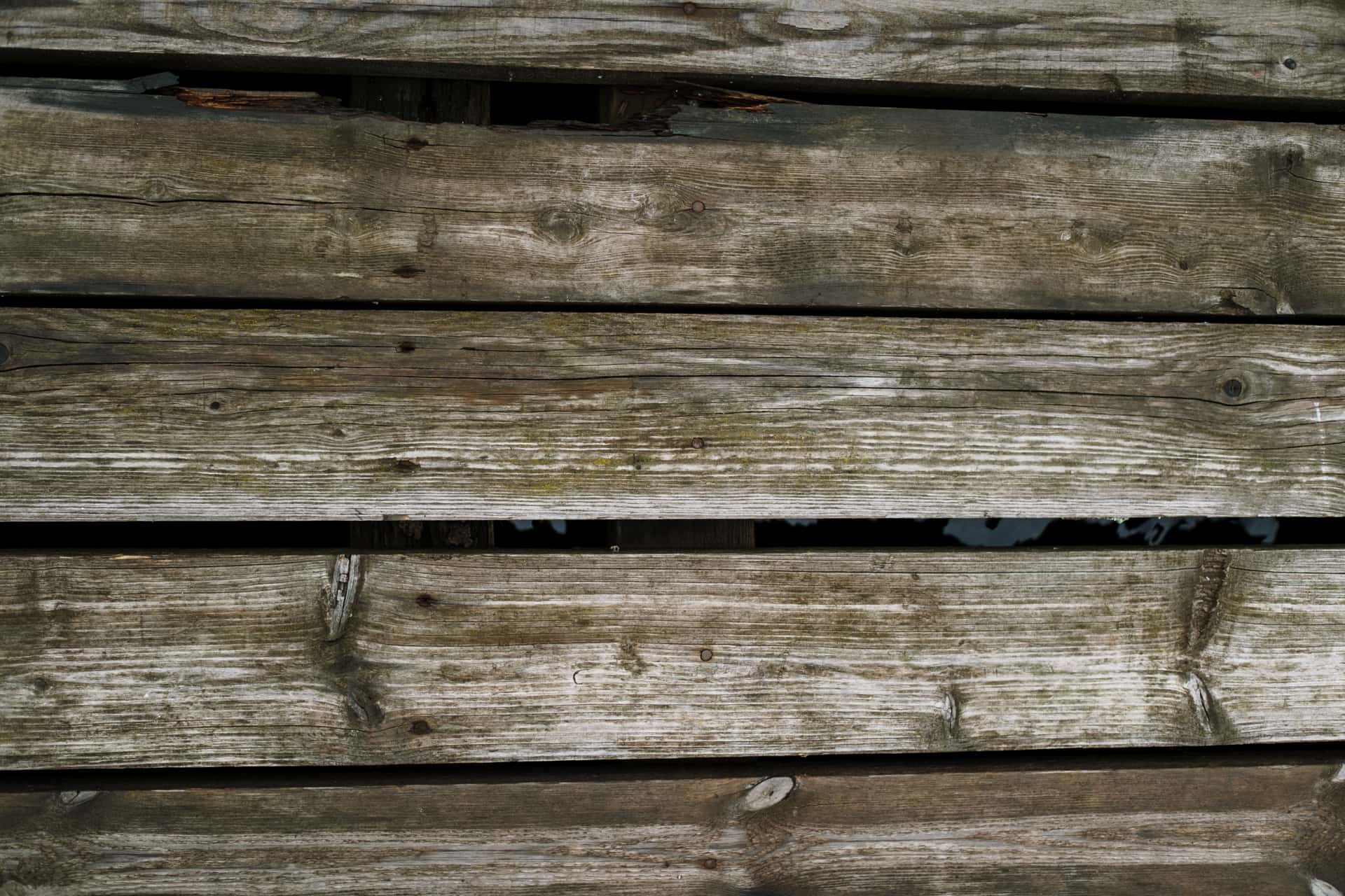Weathered wooden deck planks