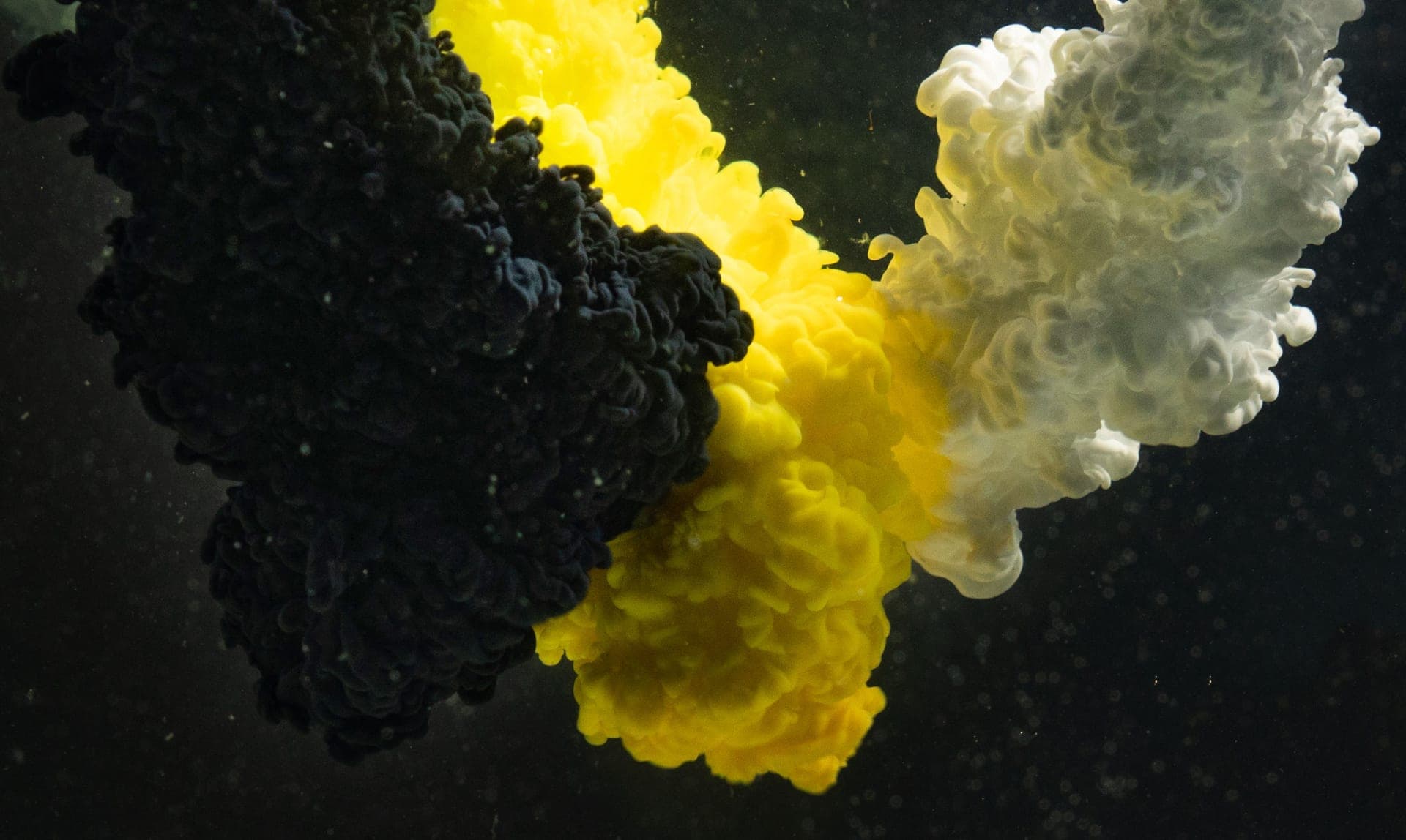 Pale swirls dispersing through dark water