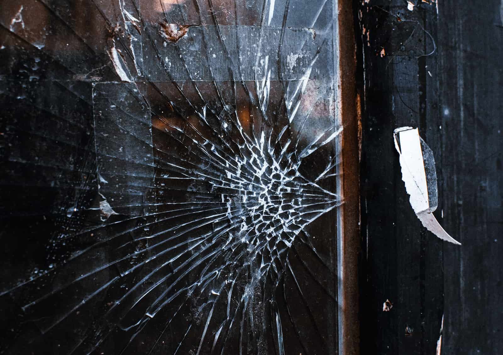 A pane of cracked glass