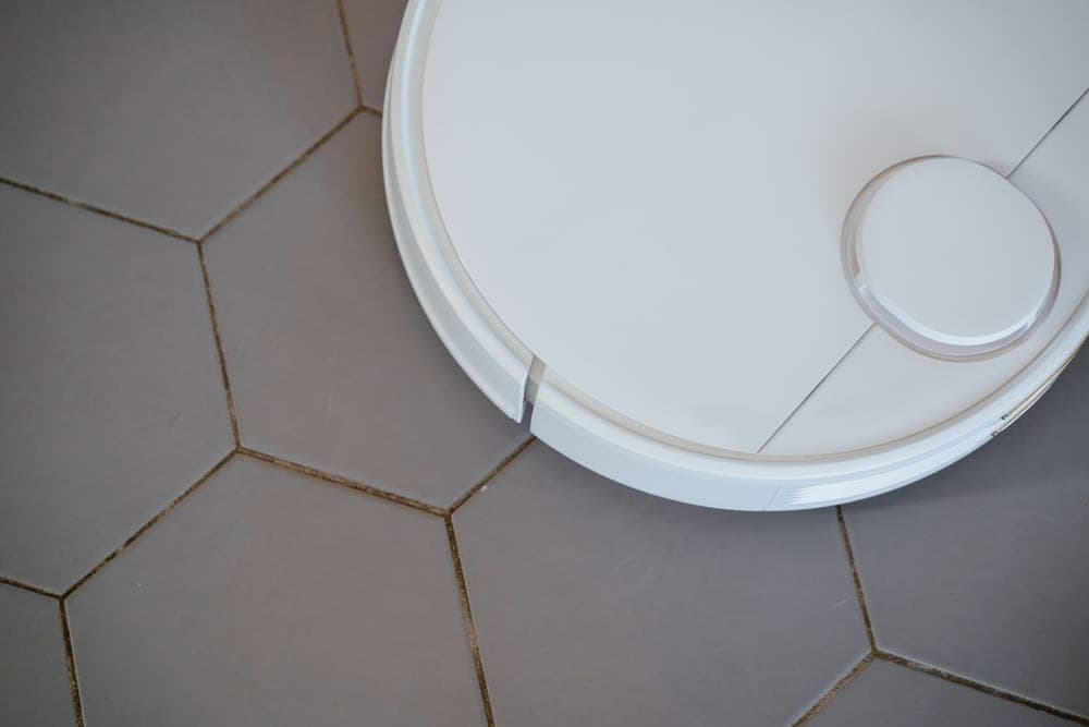 A robotic cleaning machine on a floor