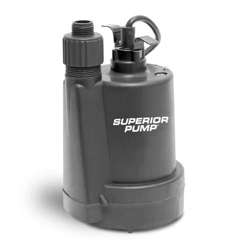 Superior Pump 91250 Thermoplastic Submersible Utility Pump, 1/4 HP