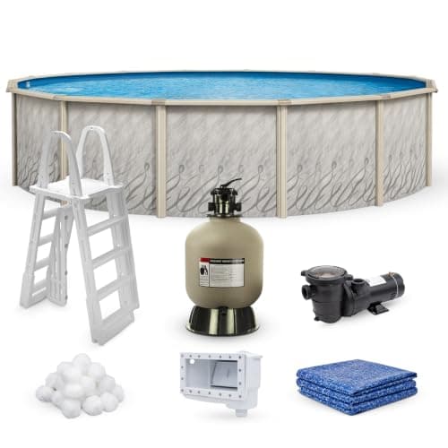 Lake Effect Pools 'Meadows Reprieve' 24 ft Round Pool Bundle
