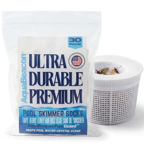 Aquabeacon Premium Pool Skimmer Socks, 30-Pack