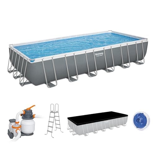 Bestway Power Steel Rectangular Pool Set, 24ft x 12ft x 52in